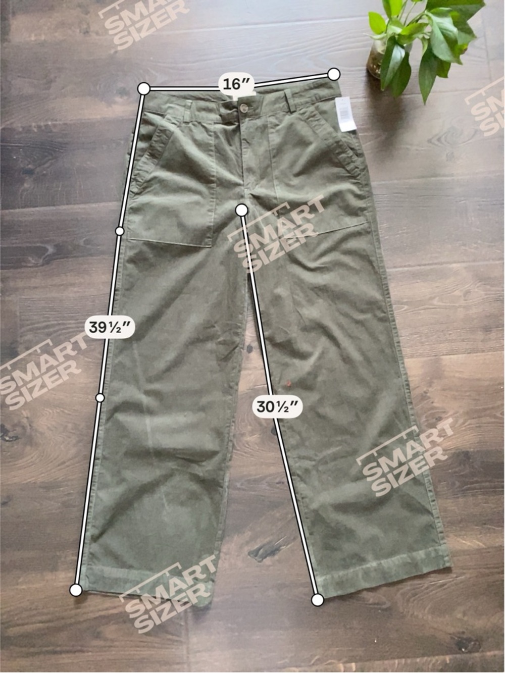 Weatherproof Olive Wide-leg Stretch Corduroy Pants Casual Size 10 - Picture 8 of 9
